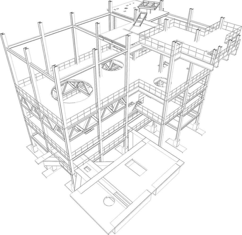 CHAC United Structural Steel Detailing in Ajman using Tekla, Revit, and AutoCAD for accurate BIM and fabrication drawings