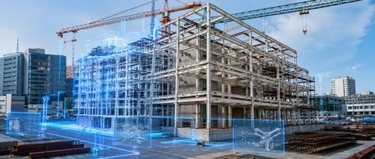 BIM and Steel Detailing 3D model showing clash detection, steel fabrication detailing, and construction coordination